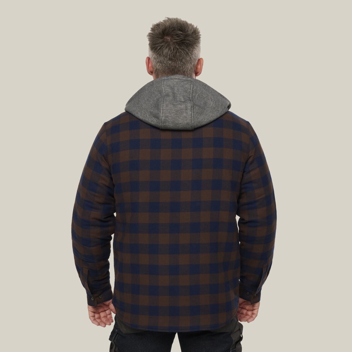 Quilted Flannel Hooded Shacket | Hard Yakka New Zealand