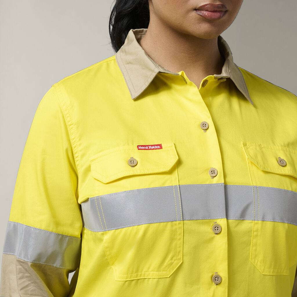 Women's Hi-Vis Lightweight 2 Tone Taped Long Sleeve Shirt