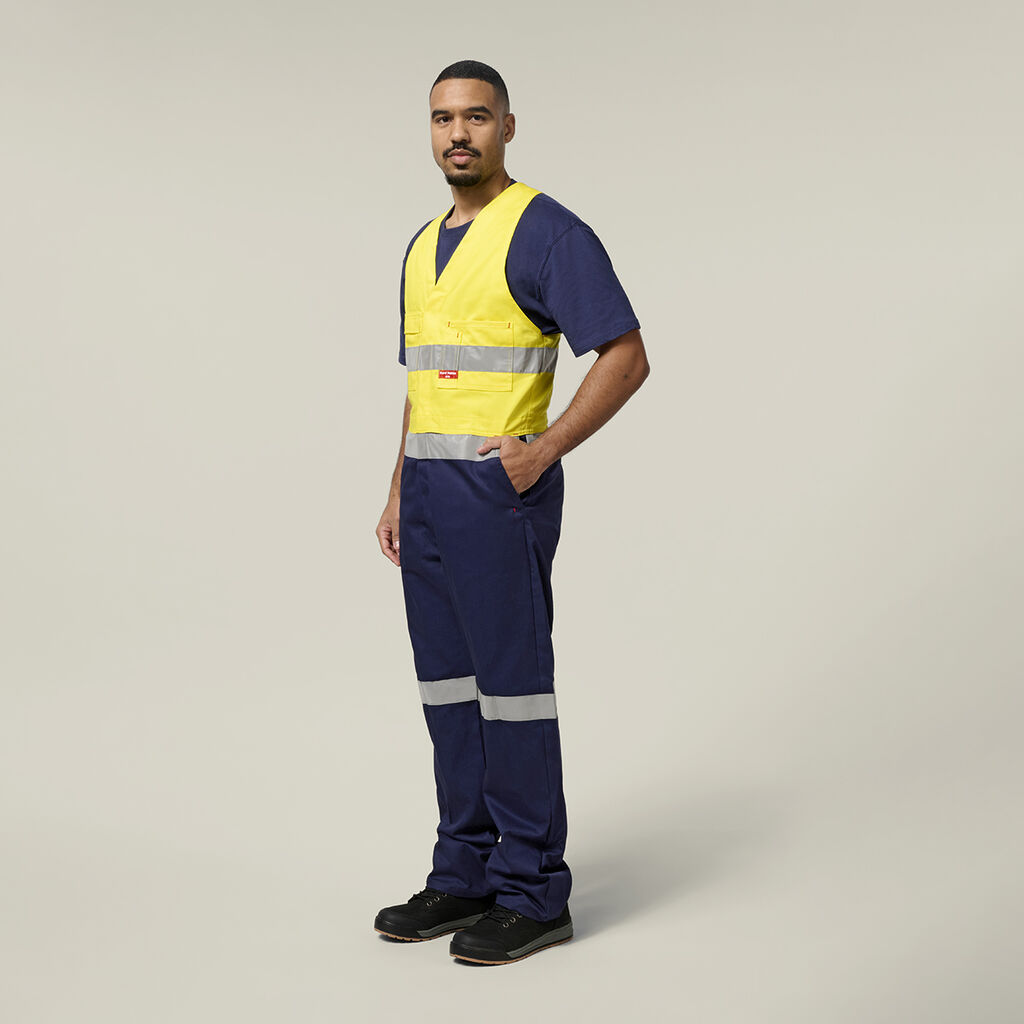 Hi-Vis 2Tone Action Back Cotton Taped Overall