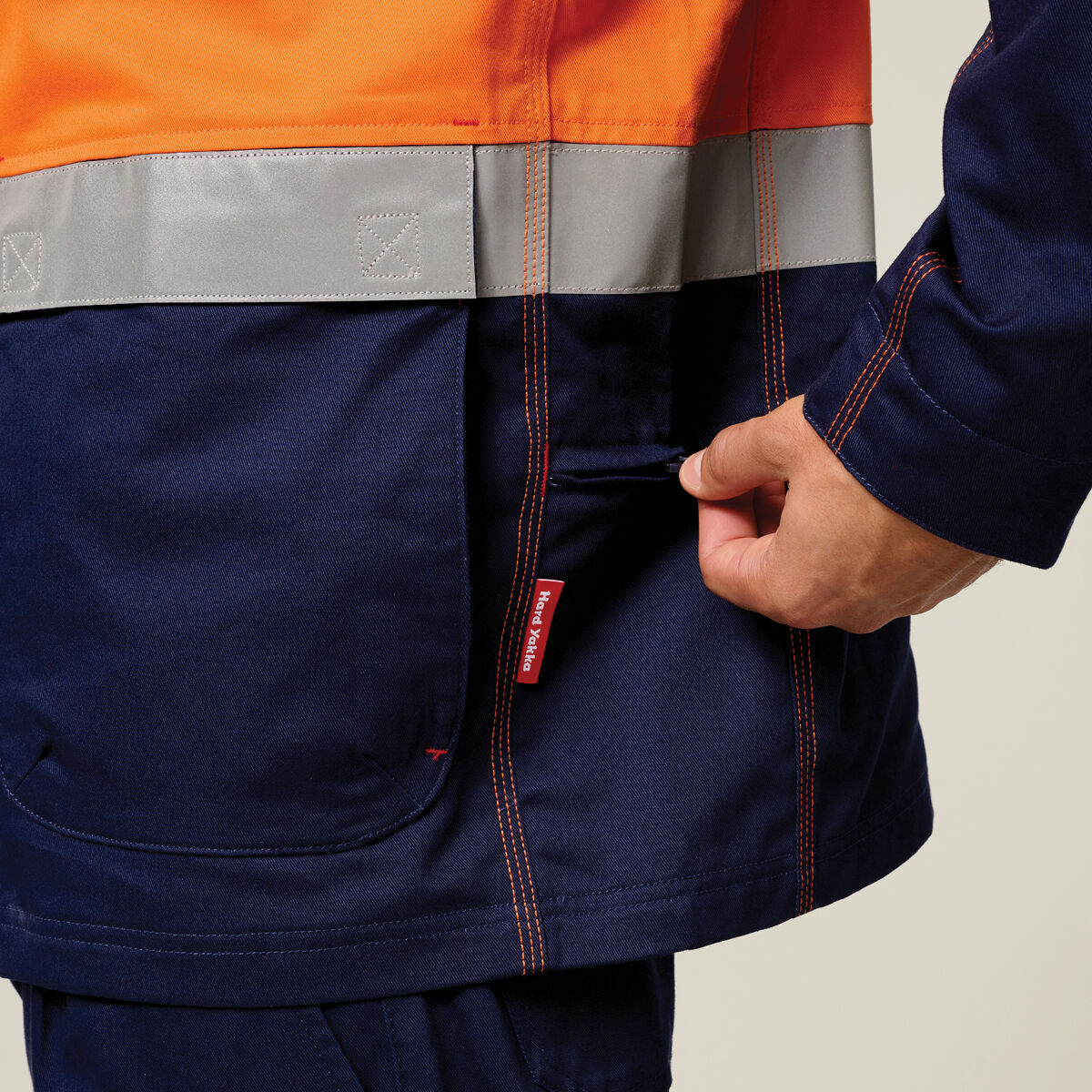 Core Hi-Vis 2 Tone Cotton Drill Taped Jacket | Hard Yakka Australia