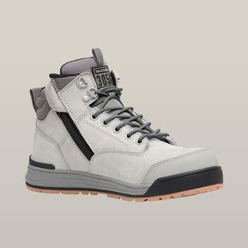 3056 Lace Up & Side Zip Steel Toe Safety Boot - Grey