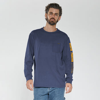 Hard Yakka x Thrills Beginning To Present Oversize Fit Long Sleeve Pocket Tee