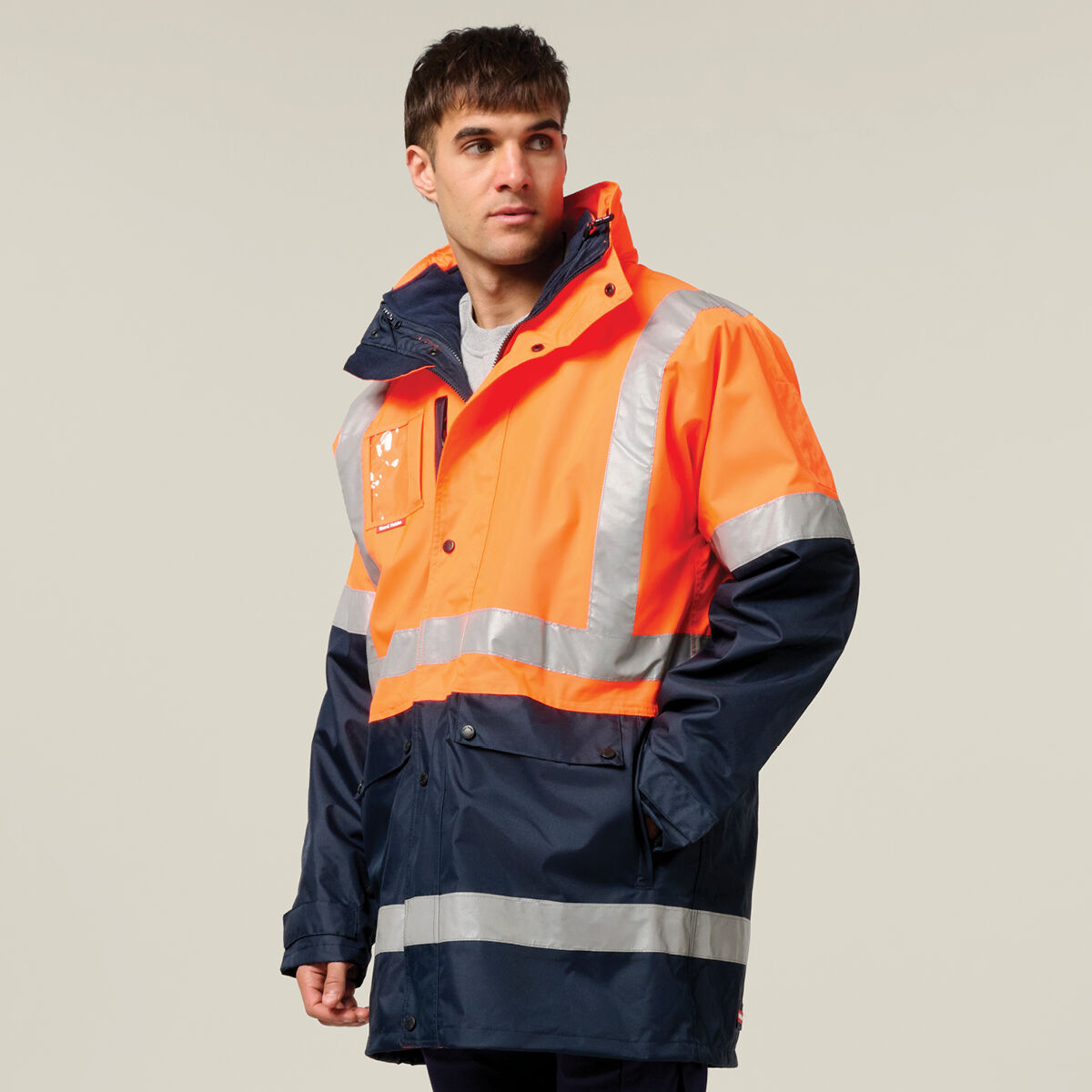 Hi-Vis 4-In-1 Taped Wet Weather Jacket | Hard Yakka Australia