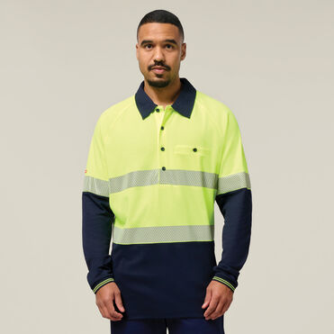 Core Hi-Vis 2 Tone Taped Vented Long Sleeve Polo