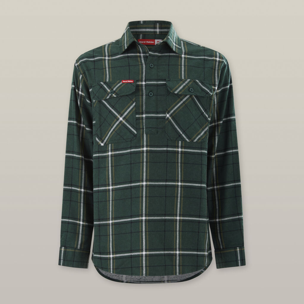 Core Long Sleeve Closed Front Check Flannel Shirt