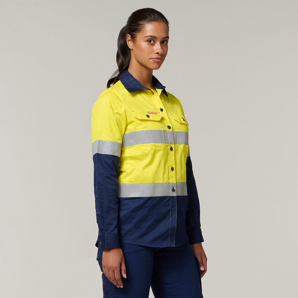 Women's Koolgear Hi-Vis Vented Taped Cotton Twill Shirt
