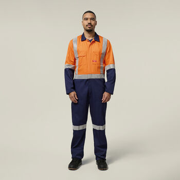 Hi-Vis 2Tone Taped Cotton Drill Coverall