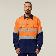 Core Hi-Vis 2 Tone Taped Cotton Drill Shirt