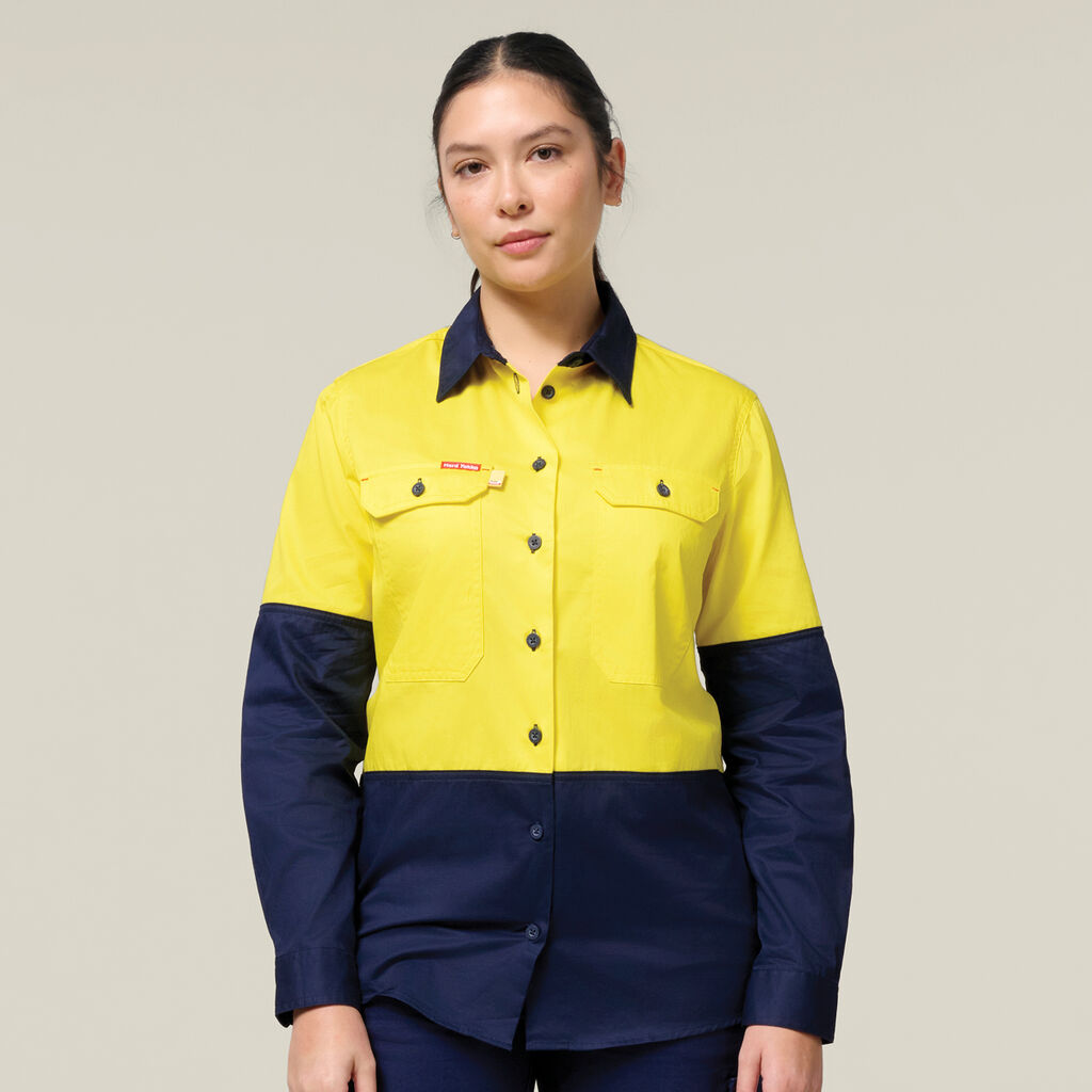 Womens Long Sleeve  Hi Vis 2 Tone Vented Shirt