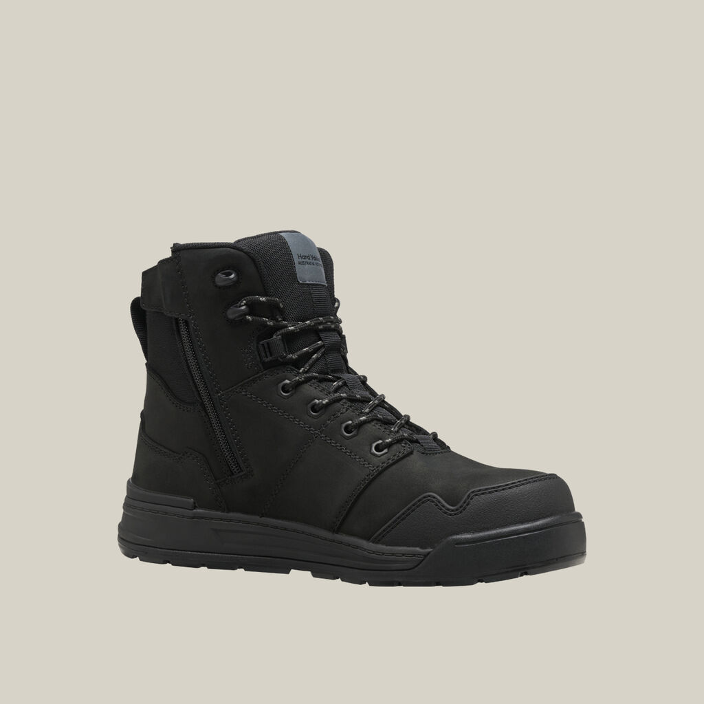 Evolution Lace Up & Side Zip 6" Steel Toe Safety Boot - Black