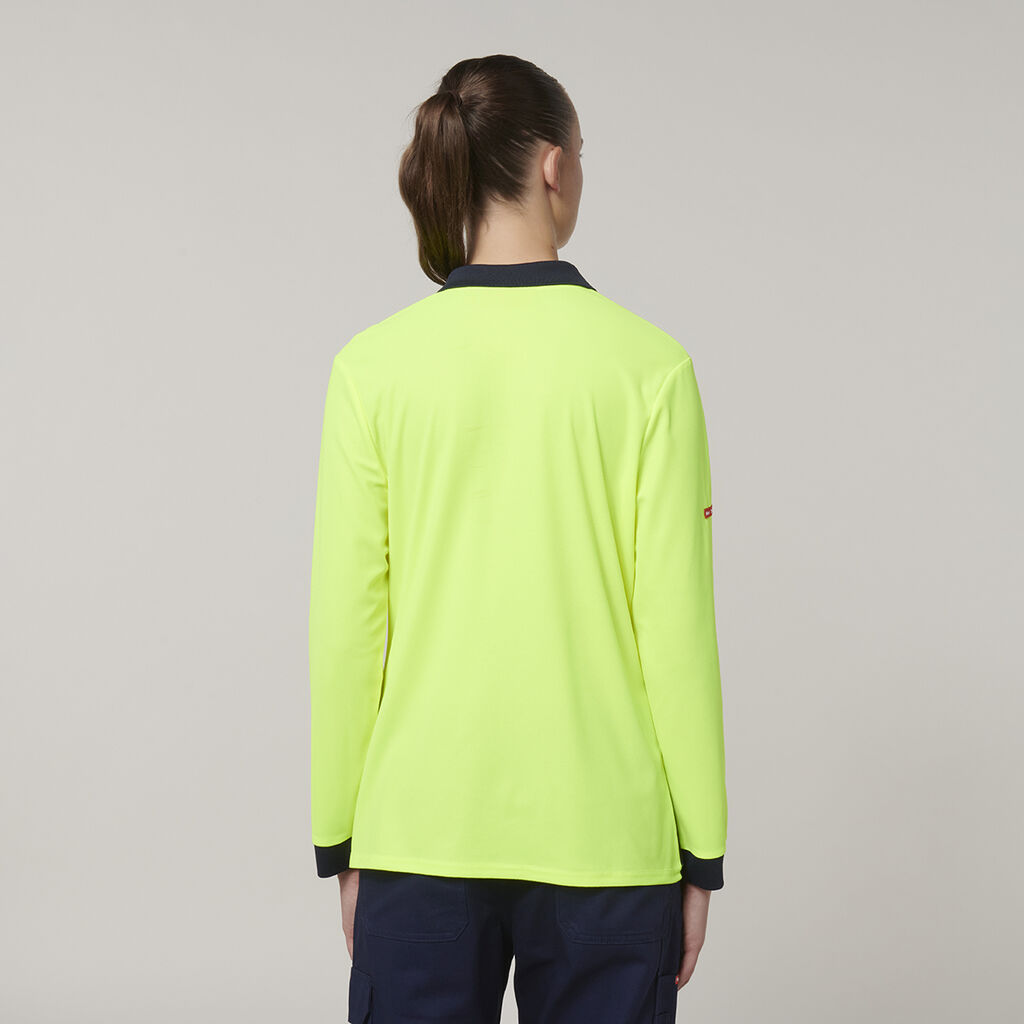 Womens Long Sleeve Hi Vis Polo 