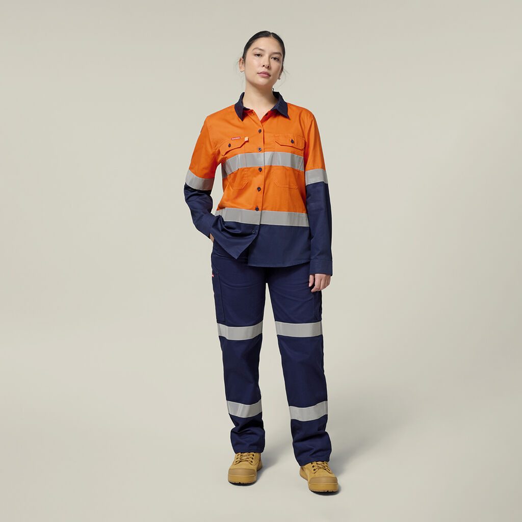 Women's Hi-Vis Lightweight 2 Tone Taped Long Sleeve Shirt