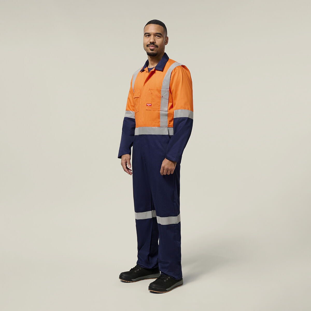 Hi-Vis 2Tone Taped Cotton Drill Coverall | Hard Yakka Australia