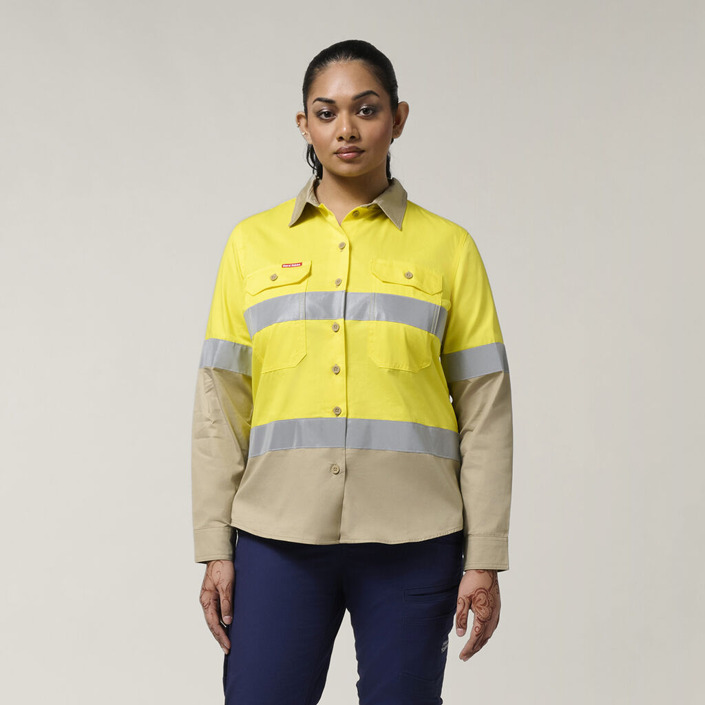 Women's Hi-Vis Lightweight 2 Tone Taped Long Sleeve Shirt
