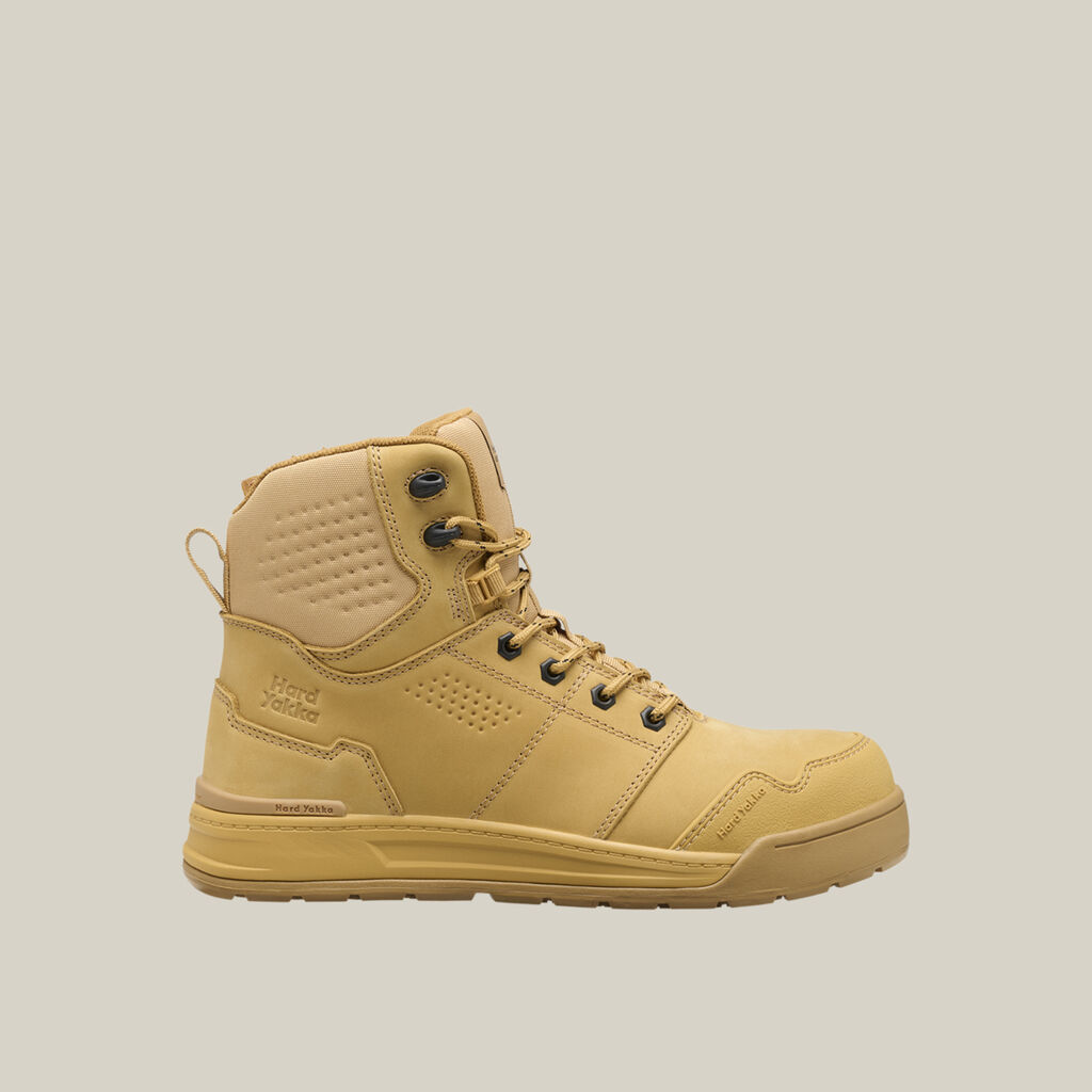 Evolution Lace Up & Side Zip 6" Steel Toe Safety Boot - Wheat