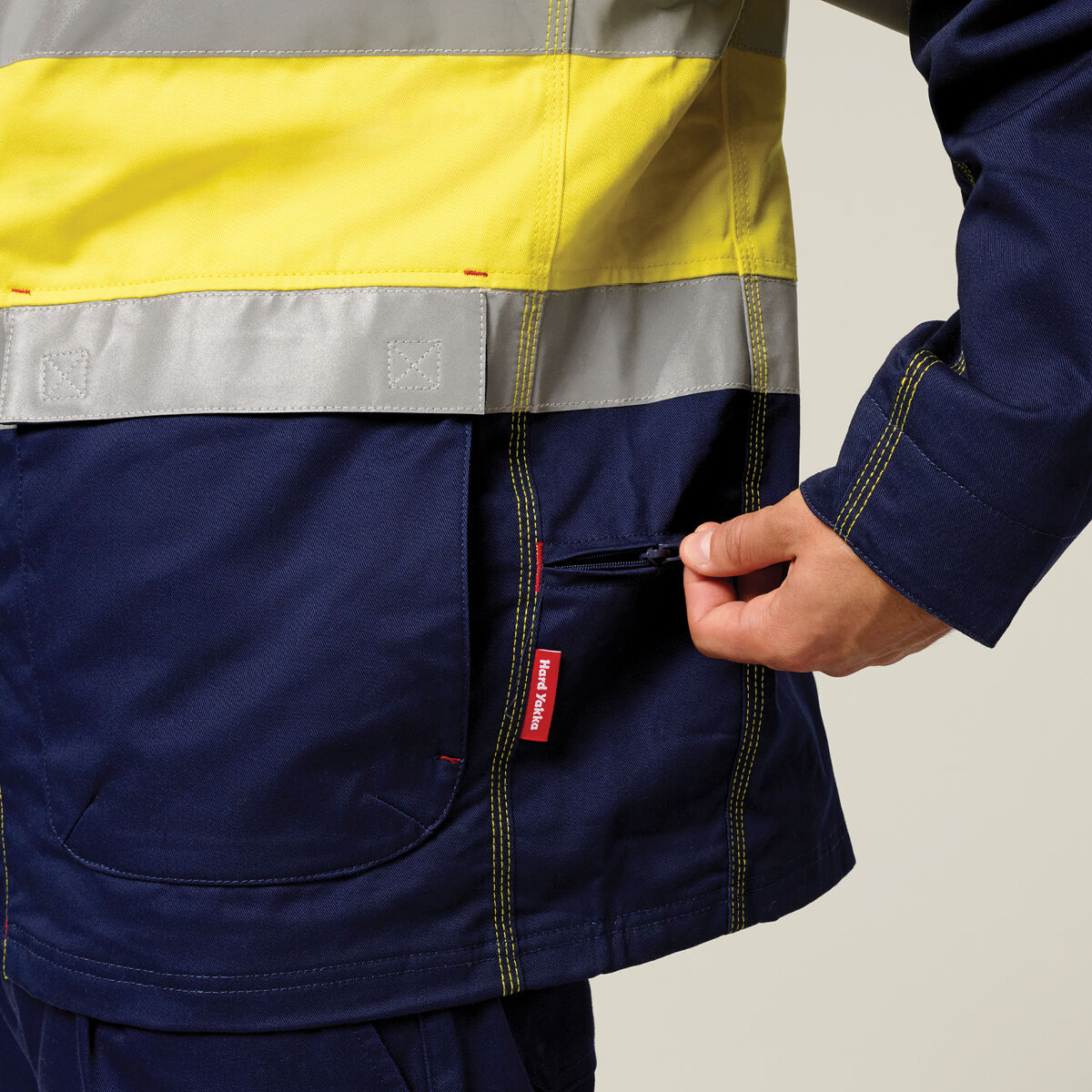 Core Hi-Vis 2 Tone Cotton Drill Taped Jacket | Hard Yakka Australia