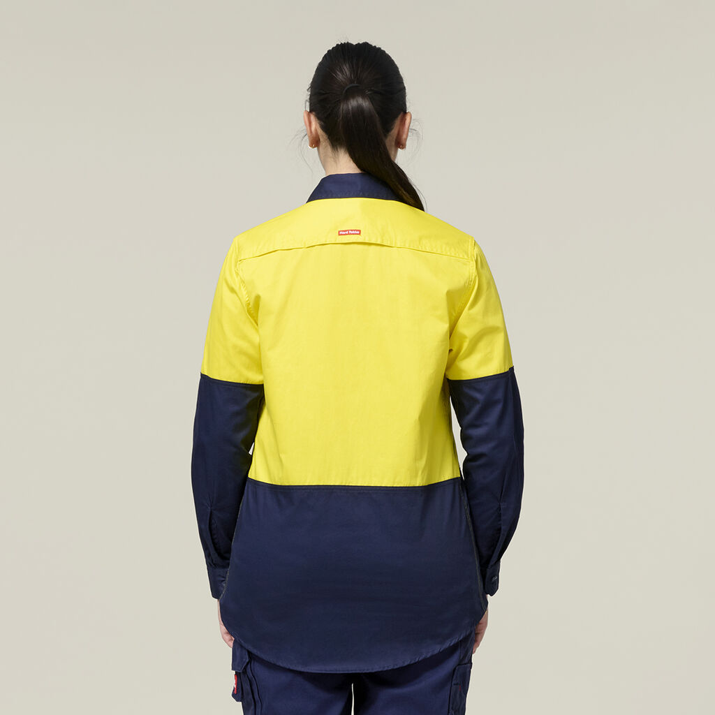 Womens Long Sleeve  Hi Vis 2 Tone Vented Shirt