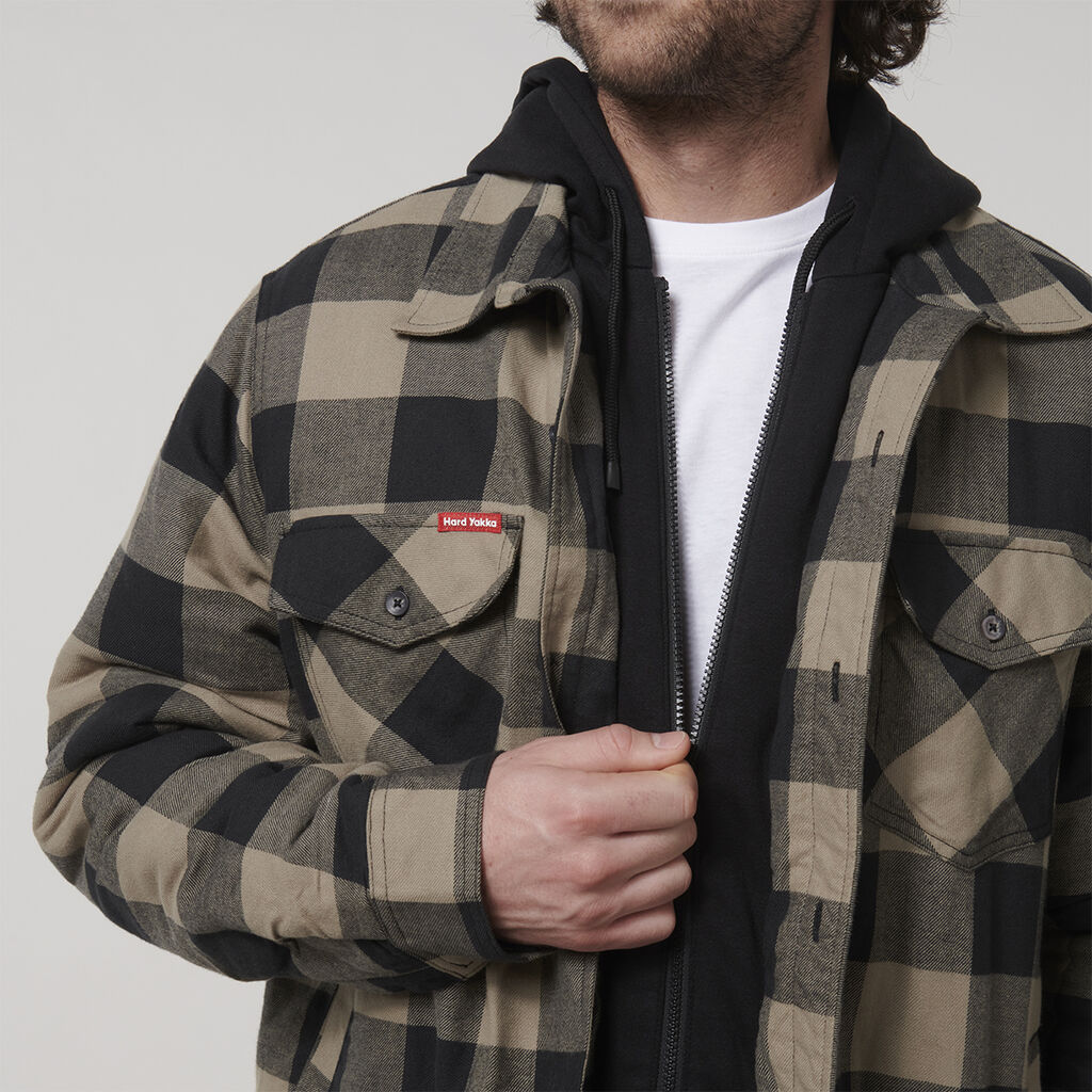 Quilted Flannel Hooded Shacket