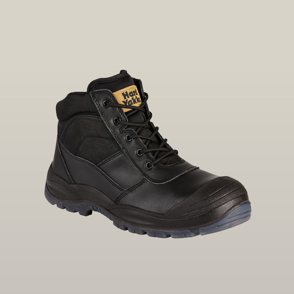Utility Zip Sided Steel Toe Safety Boot - Black