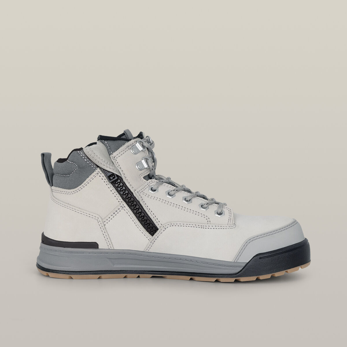3056 Lace Up Side Zip Steel Toe Safety Boot Grey
