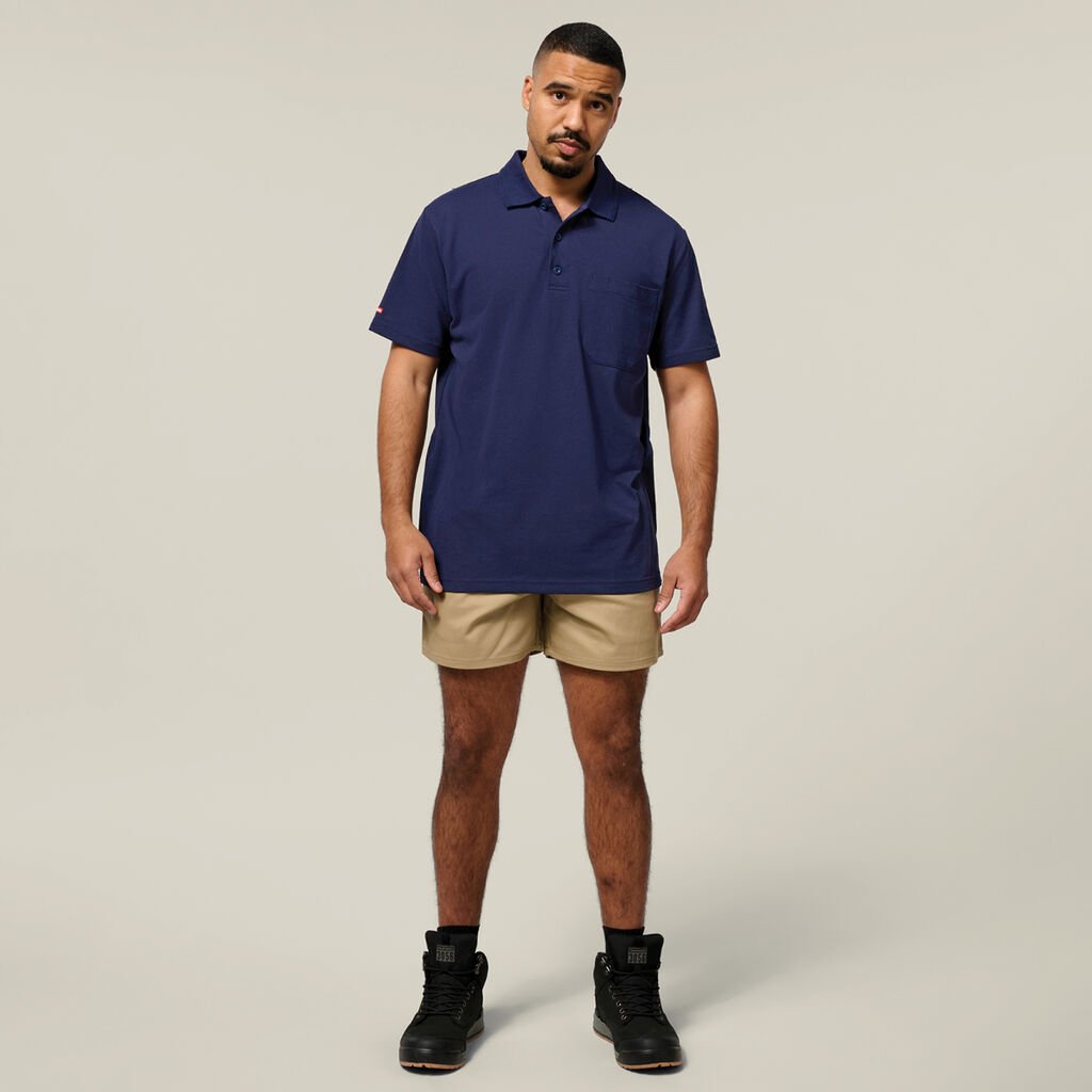 Relaxed Fit Cotton Drill Short With Side Tabs