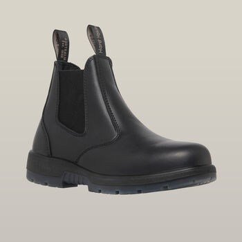 OUTBACK PULL ON STEEL TOE PR SAFETY BOOT - BLACK