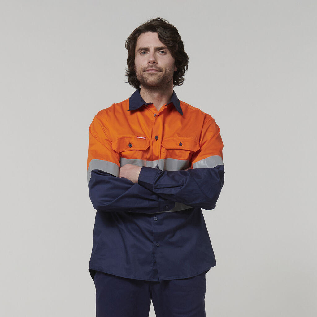 Core Hi-Vis Long Sleeve 2 Tone Taped Vented Cotton Shirt