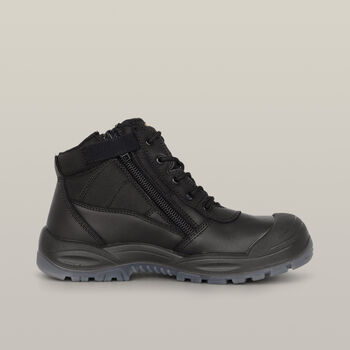 Utility Zip Sided Steel Toe Safety Boot - Black