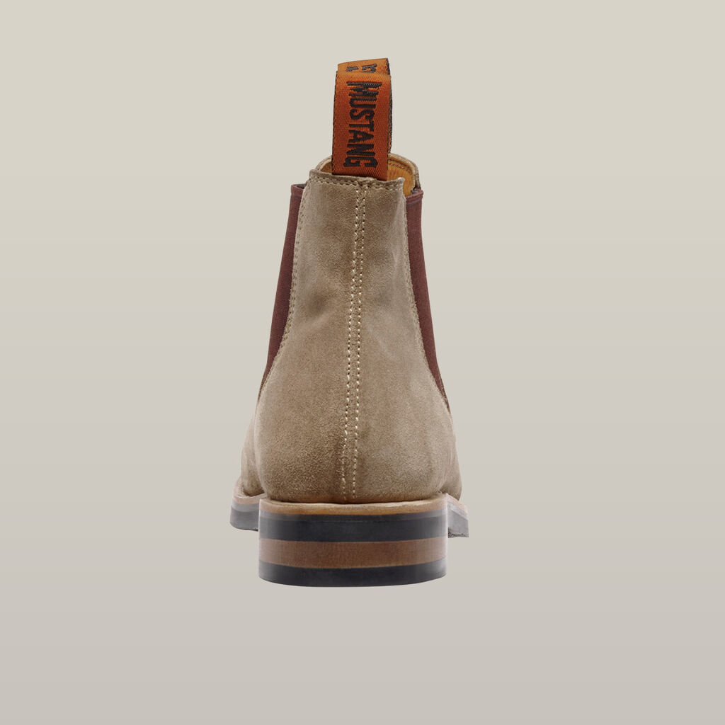 Mustang Signature Pull-up Leather Boot - Taupe Suede