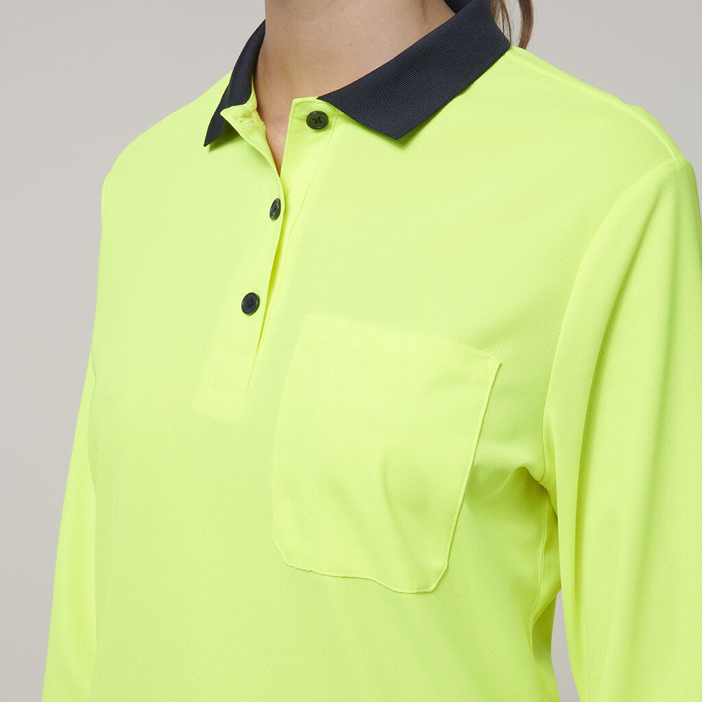 Womens Long Sleeve Hi Vis Polo 