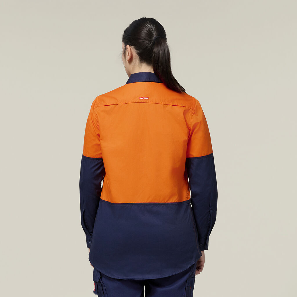 Womens Long Sleeve  Hi Vis 2 Tone Vented Shirt
