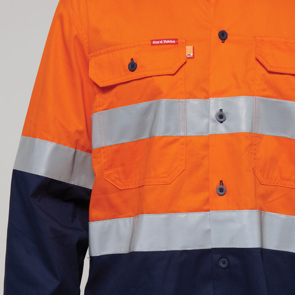 Core Hi-Vis Long Sleeve 2 Tone Taped Vented Cotton Shirt