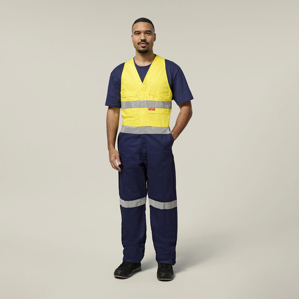 Hi-Vis 2Tone Action Back Cotton Taped Overall