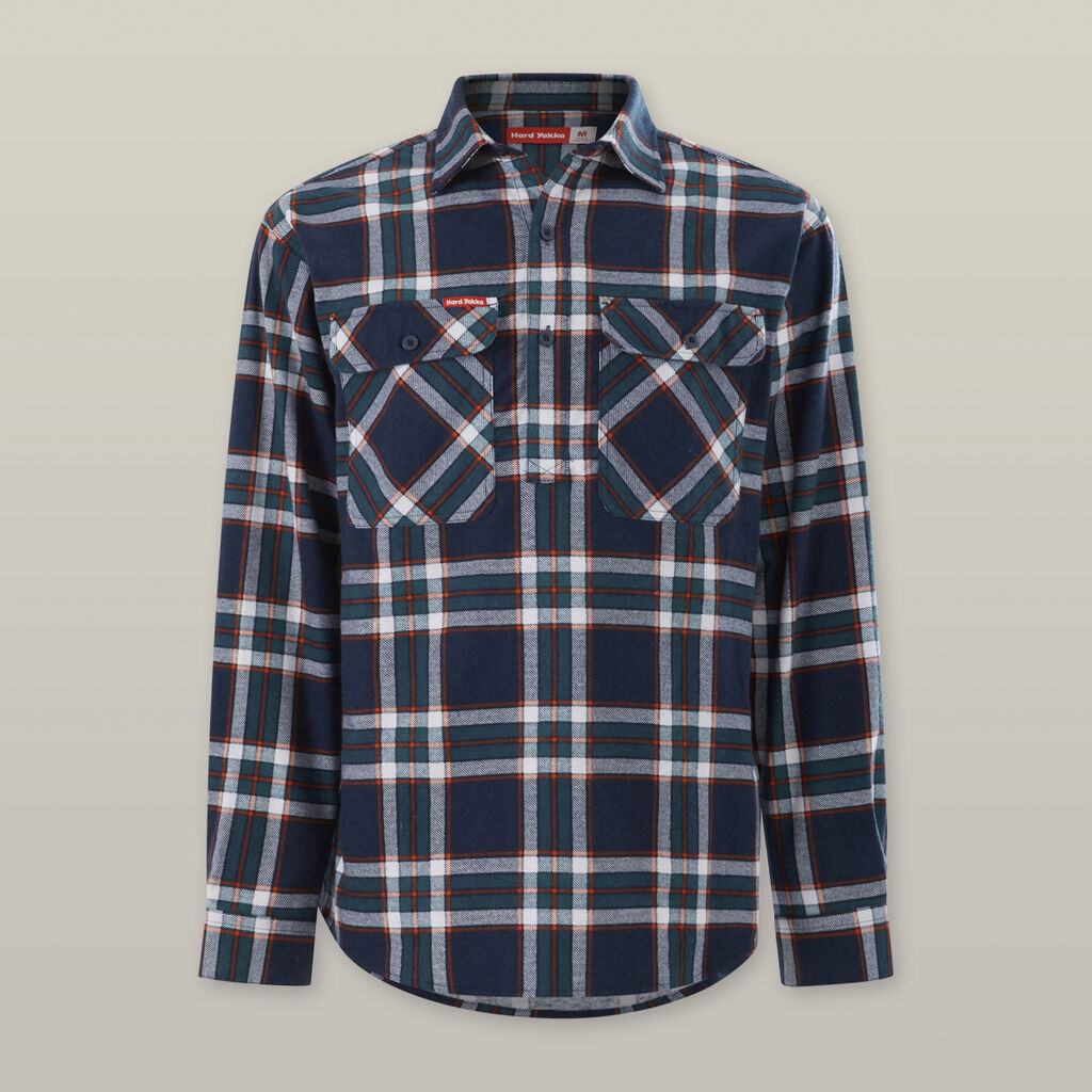 Core Long Sleeve Closed Front Check Flannel Shirt