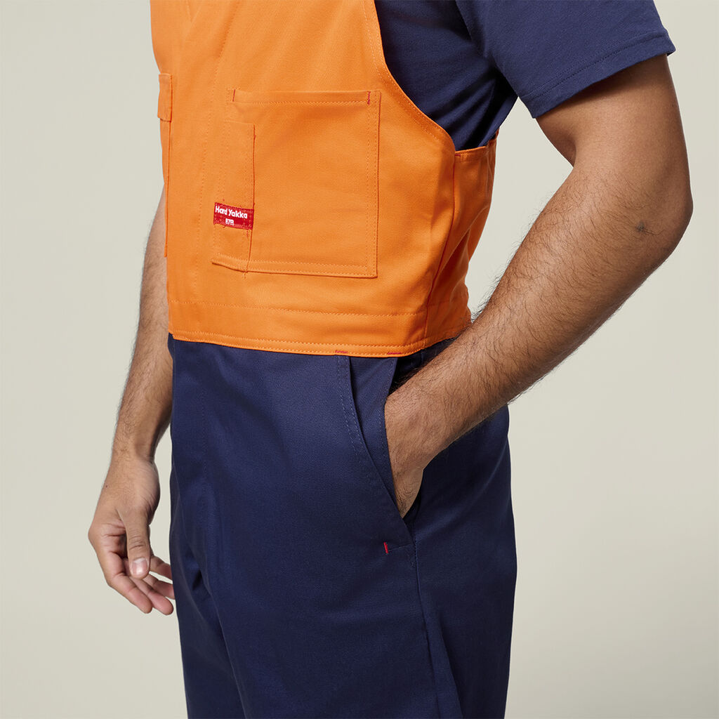Foundations Hi-Visibility Two Tone Cotton Drill Action Back Overall