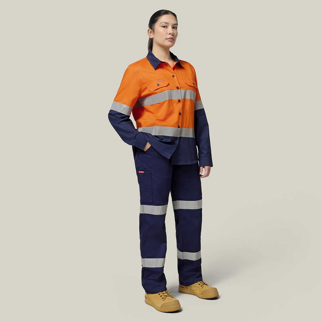 Women's Hi-Vis Lightweight 2 Tone Taped Long Sleeve Shirt