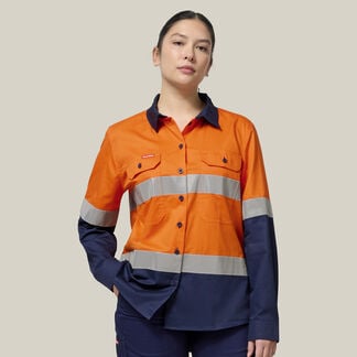 Women's Hi-Vis Lightweight 2 Tone Taped Long Sleeve Shirt