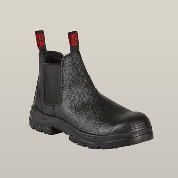 Grit Pull On Steel Toe Safety Boot - Black