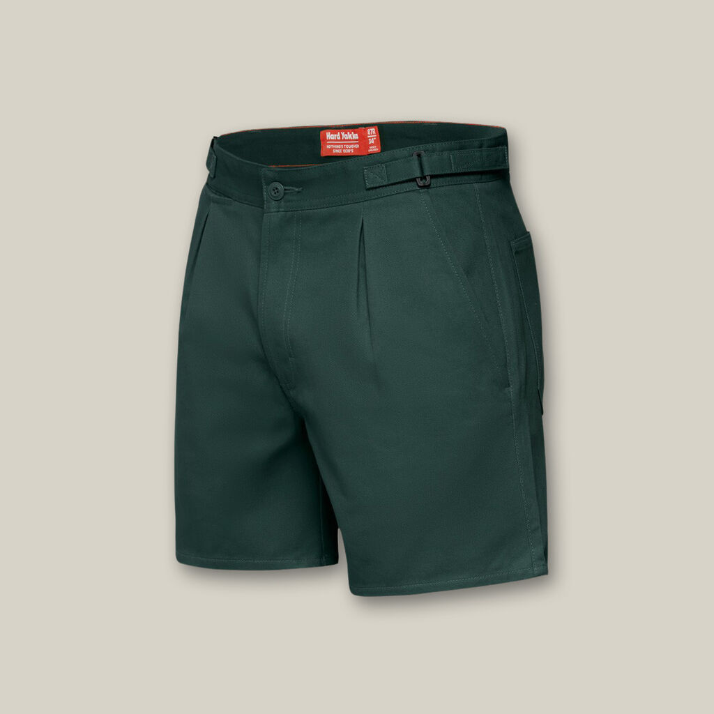 Relaxed Fit Cotton Drill Short With Side Tabs