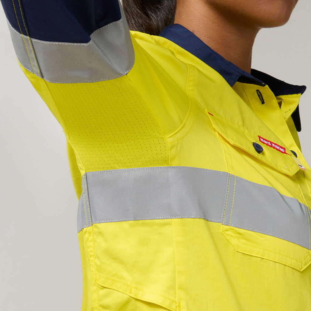 Women's Koolgear Hi-Vis Vented Taped Cotton Twill Shirt