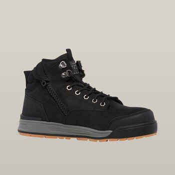 3056 Lace Zip Safety Boot - Black