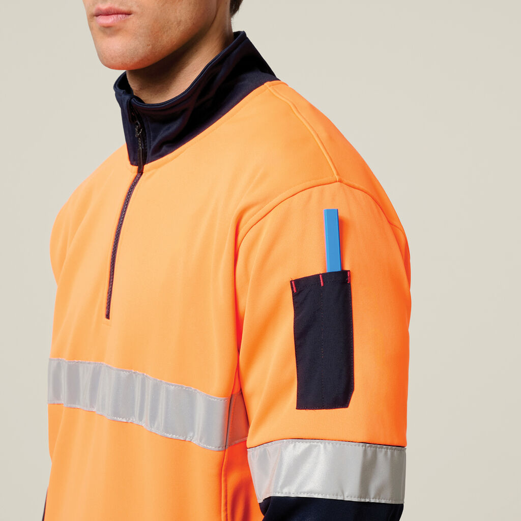 Hi-Vis 2 Tone 1/4 Zip Brushed Taped Fleece Jumper