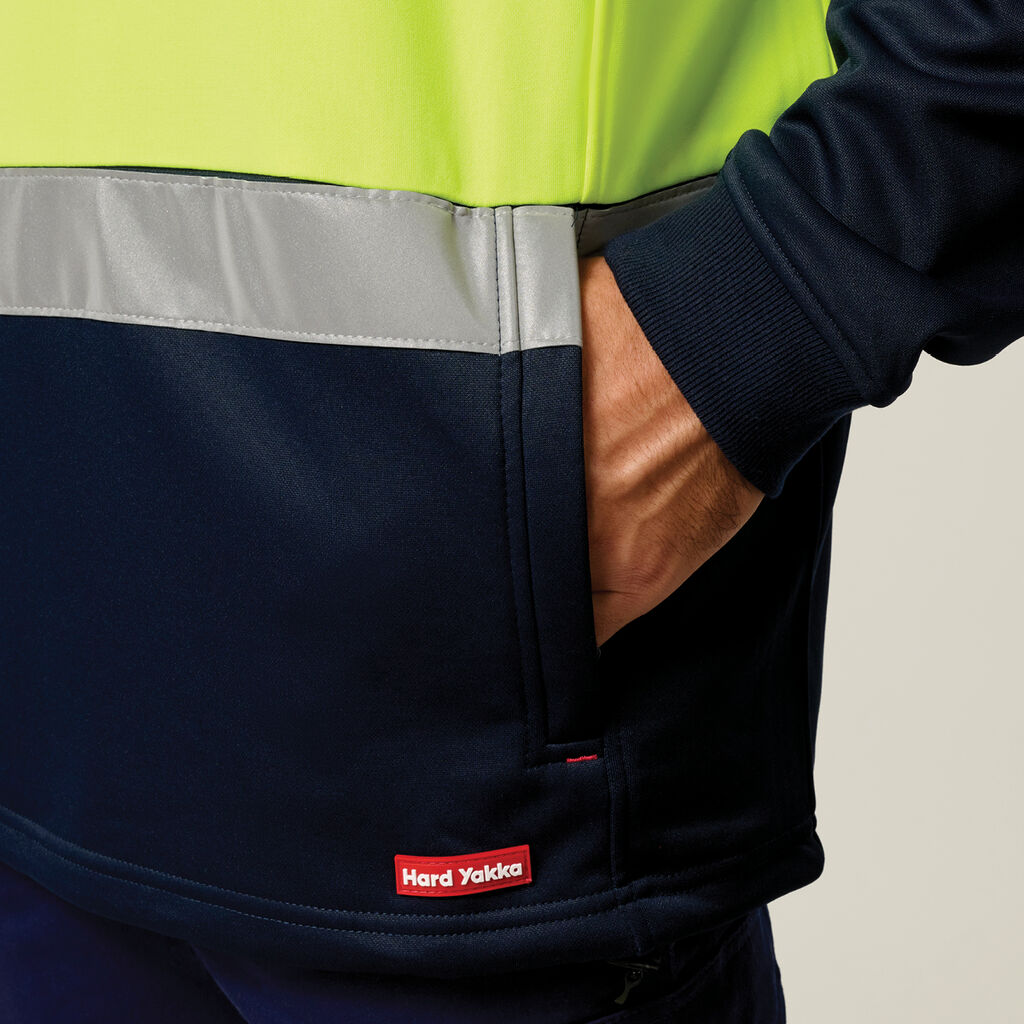 Hi-Vis 2 Tone 1/4 Zip Brushed Taped Fleece Jumper