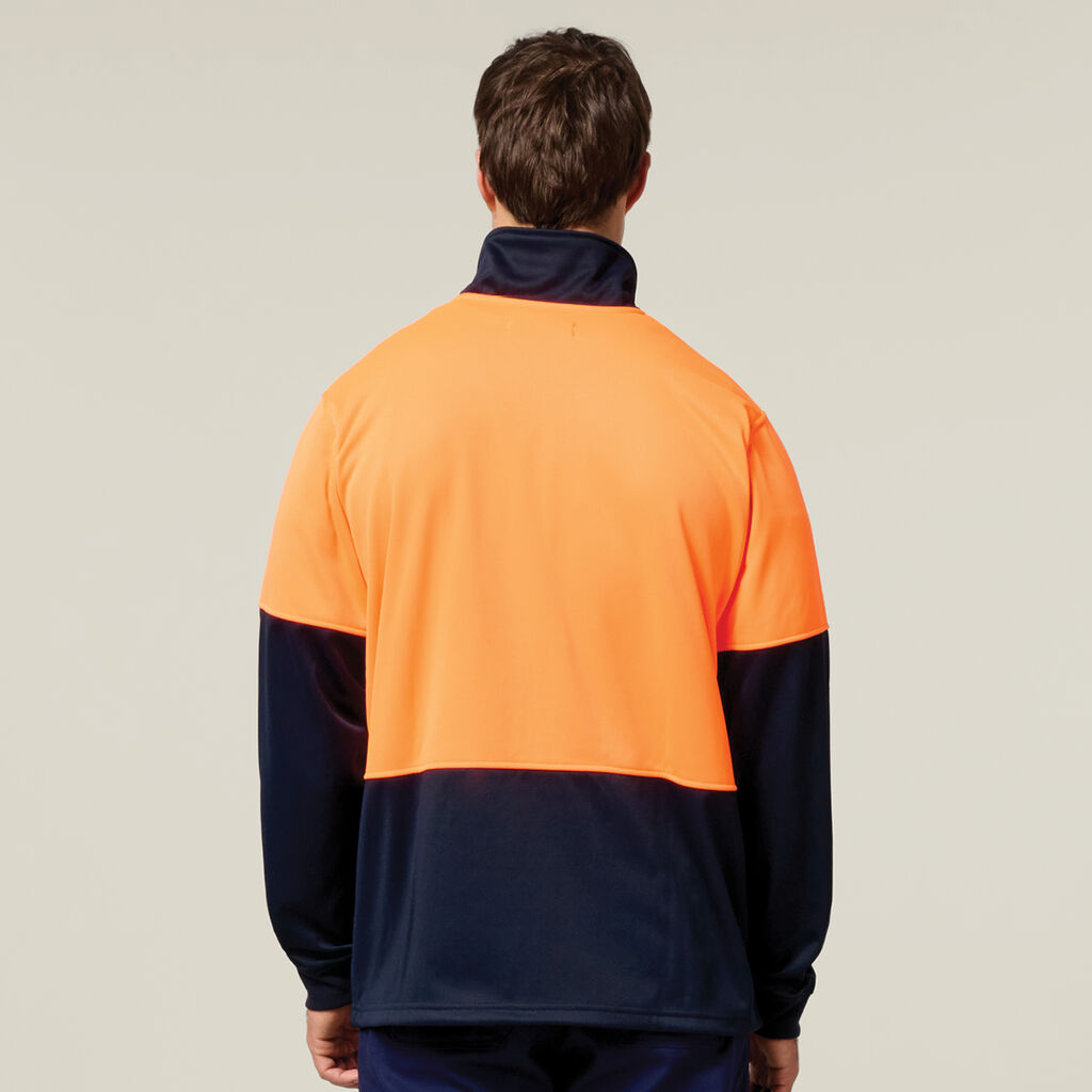 Hi-Vis 2 Tone 1/4 Zip Brushed Fleece Jumper