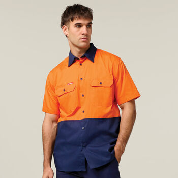 Core Hi-Vis Light Weight Vented Short Sleeve Cotton Shirt