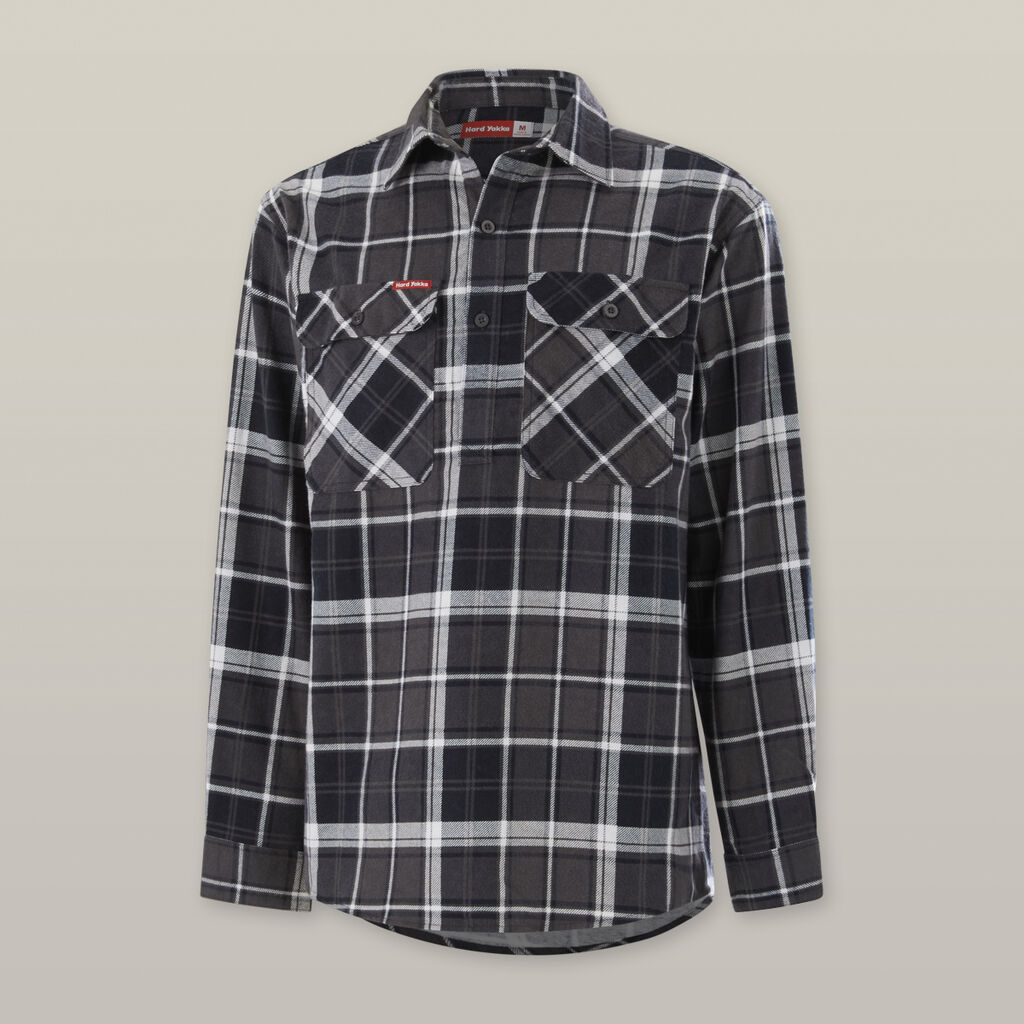 Core Long Sleeve Closed Front Check Flannel Shirt