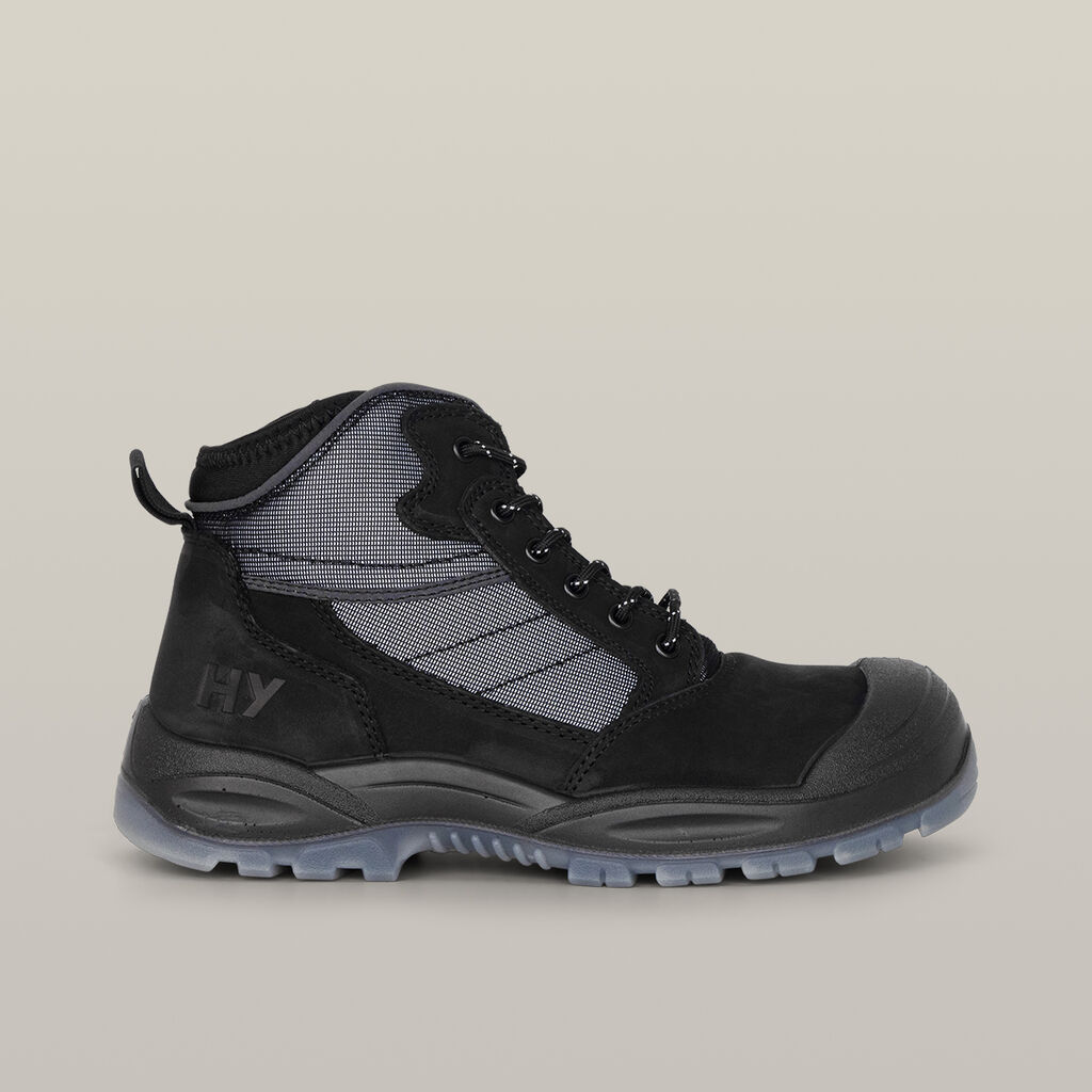Nite Vision Hi Vis Lace Up Steel Toe Safety Boot - Black