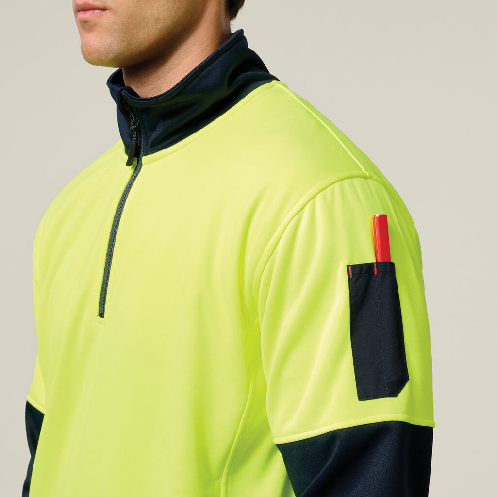 Hi-Vis 2 Tone 1/4 Zip Brushed Fleece Jumper