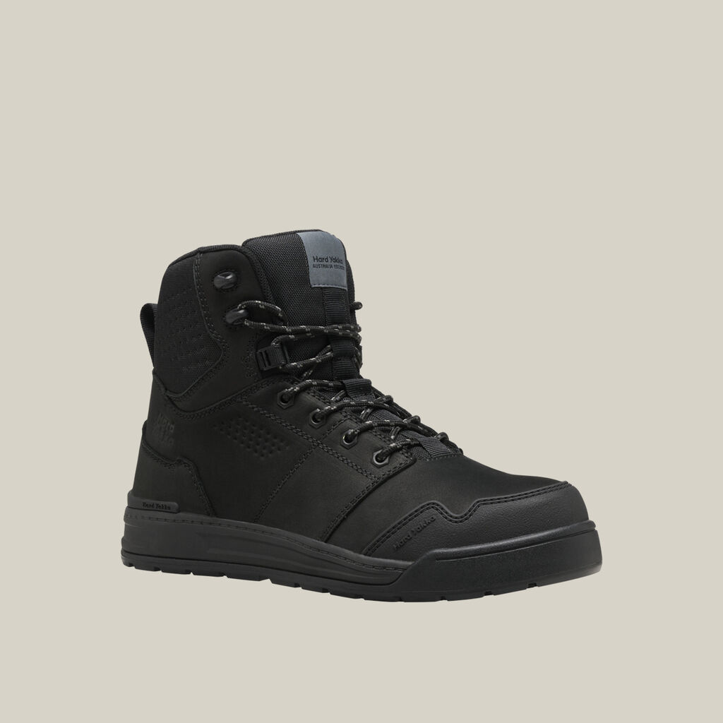 Evolution Lace Up & Side Zip 6" Steel Toe Safety Boot - Black