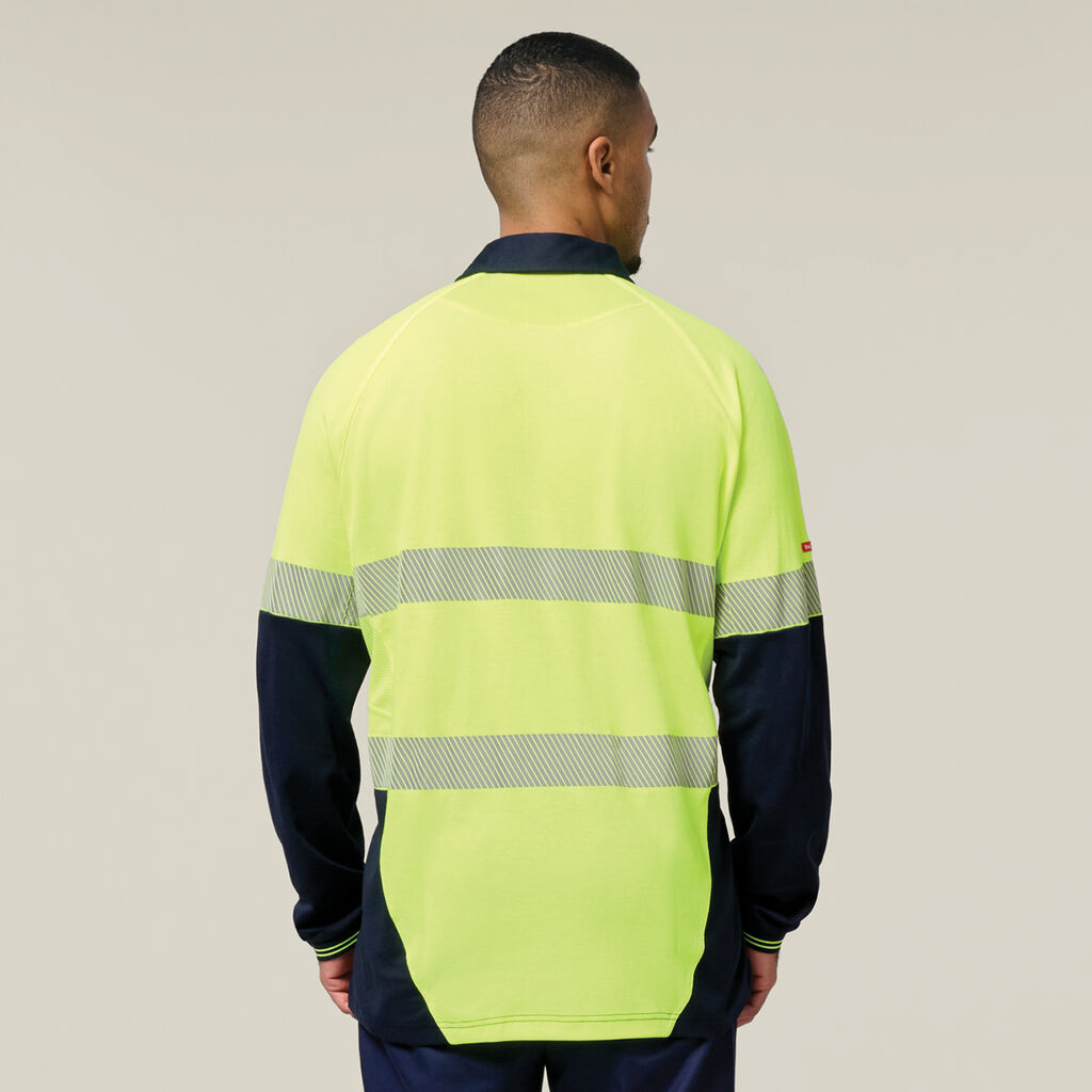 Koolgear Hi-Vis 2 Tone Taped Vented Long Sleeve Polo